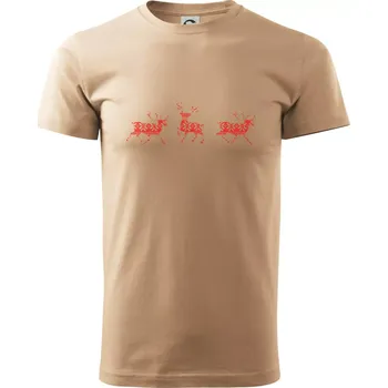 Pánské tričko Tři jeleni - vzor - Klasické pánské triko vyšší gramáže - L ( Písková )