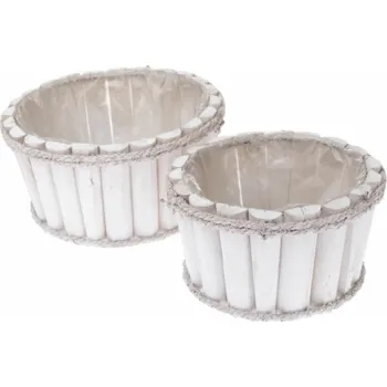 Casa de Engel Home Dřevěný obal na květináč s PVC - sada 2ks, 0/16 Fialová UNI (2830818)