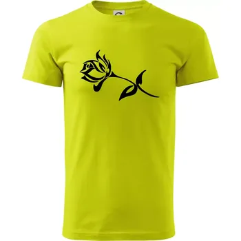 Pánská móda Růže obrys - Klasické pánské triko vyšší gramáže - 4XL ( Limetková )