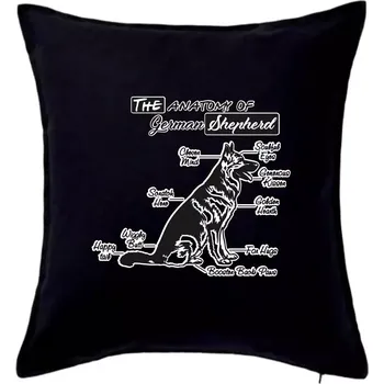 Polštář Německý ovčák - Anatomie - Polštář 50x50 - 50x50 - Pouze potah ( Černá )