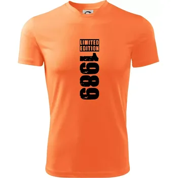 Chlapecké tričko Limited edition 1989 pruh - Dětské triko sportovní (dresovina) - 122 cm/6 let ( Neon mandarine )