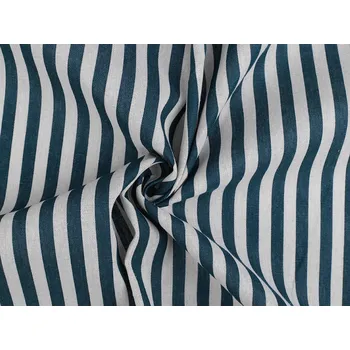Bavlněná metráž / imitace lnu hrubší, pruhy Balení: 1 m, Varianta: 2 petrolejová modrá - 8596475439213