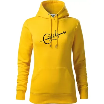 Dámská mikina Čelo nápis - Mikina dámská Cape s kapucí - XS ( Žlutá )