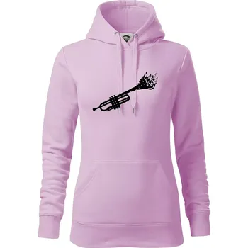 Dámská mikina Trubka noty - Mikina dámská Cape s kapucí - S ( Orchid )