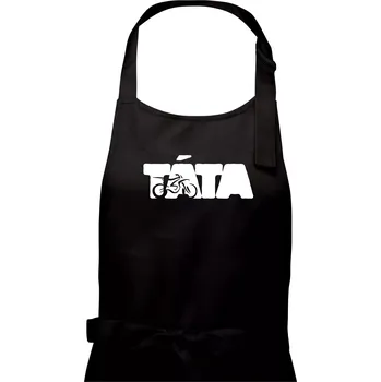 Kuchyňská zástěra Táta nápis - motorka enduro - Pánská zástěra na vaření - Univerzální velikost ( Černá )