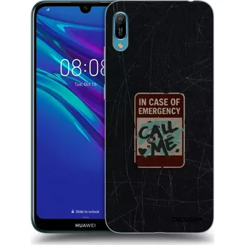 Pouzdro na mobilní telefon Picasee silikonový černý obal pro Huawei Y6 2019 - EMERGENCY