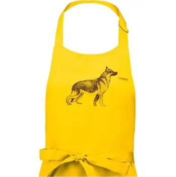 Kuchyňská zástěra Německý ovčák - kreslený skica - Pánská zástěra na vaření - Univerzální velikost ( Žlutá )