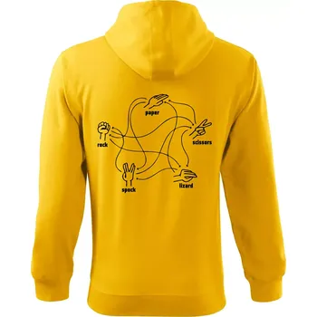 Pánská mikina Kámen nůžky papír Spock - Mikina s kapucí na zip trendy zipper - L ( Žlutá )