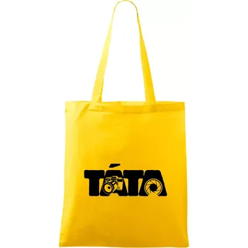 Táta nápis - fotograf - Taška bavlněná - 42 x 38 cm ( Žlutá )