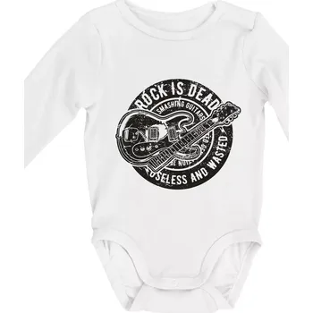 Rock Is Dead 1 - Body kojenecké s dlouhým rukávem - Dlouhý r. do 3 měs ( Bílá )