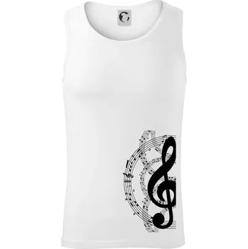 Houslový klíč a noty - Tílko pánské Core - S ( Bílá )