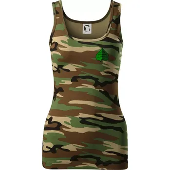 Dámské tričko Prší - Zelený - prso - Dámské Maskáčové tílko - XS ( Hnědý maskáč )