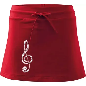 Dámská sukně Houslový klíč kreslený - Sportovní sukně - two in one - XL ( Červená )