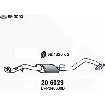 Zadní díl výfuku Střední díl výfuku ASSO 20.6029