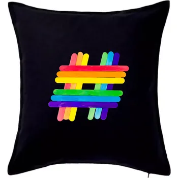 Polštář LGBT hashtag - Polštář 50x50 - 50x50 - Pouze potah ( Černá )