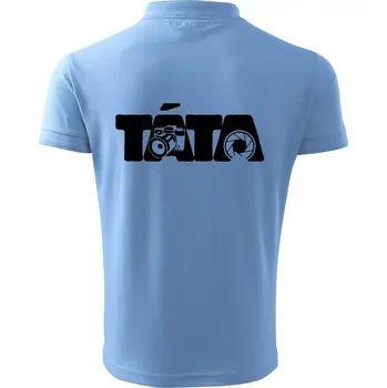 Pánská košile Táta nápis - fotograf - Polokošile pánská Pique Polo 203 - 2XL ( Pyžamově světlá modrá )