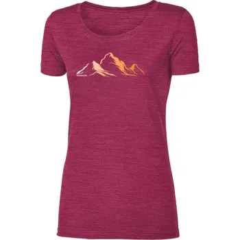 Cyklistické oblečení Triko krátké dámské Progress VINKA MOUNTAINS merino vínový melír L