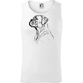 Boxer černá kresba - Tílko pánské Core - 2XL ( Bílá )