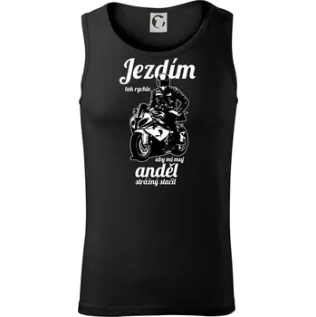 Silniční motorka - jezdím tak rychle, aby mi můj anděl strážný stačil - Tílko pánské Core - 2XL ( Černá )