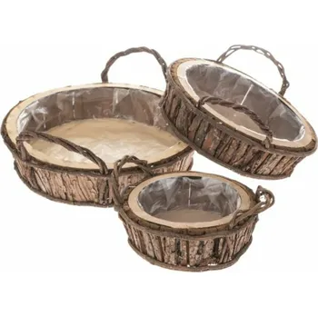 Květináč Casa de Engel Home Dřevěný květináč s PVC - sada 3ks, 0/6 Fialová UNI (2830478)