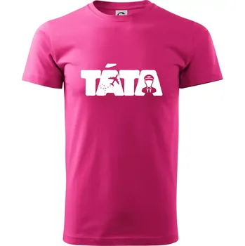 Pánská móda Táta nápis - pilot - Klasické pánské triko vyšší gramáže - S ( Purpurová )