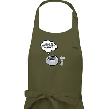 Kuchyňská zástěra A pak že na velikosti nezáleží - Pánská zástěra na vaření - Univerzální velikost ( Khaki )