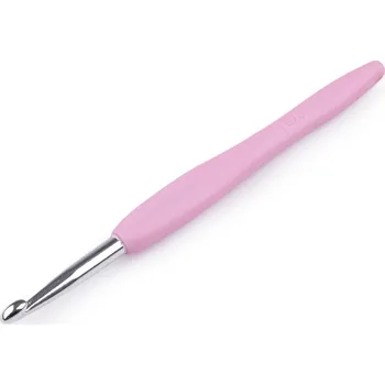 Háček na háčkování se silikonovou rukojetí vel. 6 mm náhodná barva 1 ks