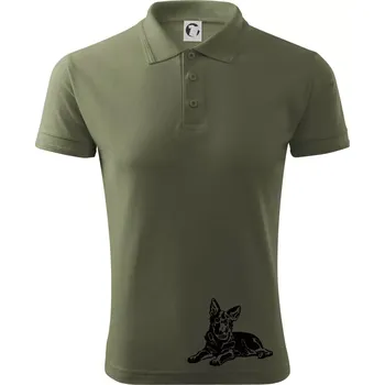 Pánská košile Německý ovčák - štěně - Polokošile pánská Pique Polo 203 - XL ( Khaki )