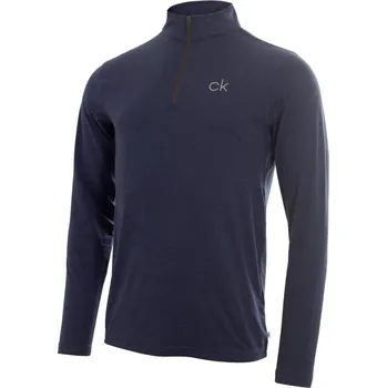 Pánské tričko Calvin Klein Golf Newport Zip Top Navy Marl 2X Large