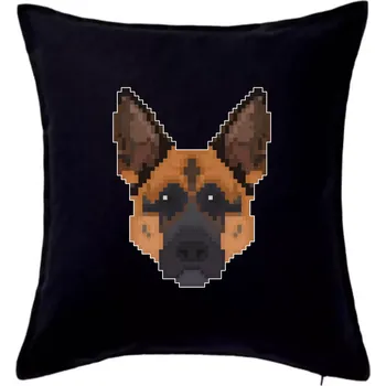 Polštář Německý ovčák - Rozkostičkovaný - Polštář 50x50 - 50x50 - Pouze potah ( Černá )