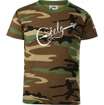 Chlapecké tričko Čelo nápis - Dětské maskáčové triko - 104-110cm / 3-4 roky ( Hnědý maskáč )