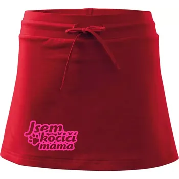 Dámská sukně Jsem kočičí máma - Sportovní sukně - two in one - L ( Červená )