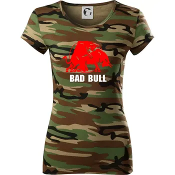 Dámské tričko Bad Bull - Dámské maskáčové triko - XS ( Hnědý maskáč )
