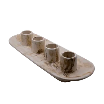 Svícen VOJA HOME Svícen Titanor pro 4 svíce Barva: Krémová hnědá (styl marble)