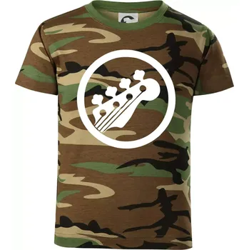 Kytara kruh - Dětské maskáčové triko - 104-110cm / 3-4 roky ( Hnědý maskáč )