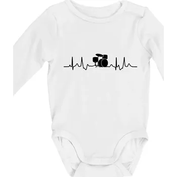 Bicí EKG - Body kojenecké s dlouhým rukávem - Dlouhý r. do 3 měs ( Bílá )