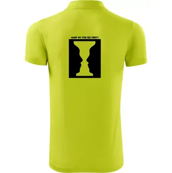Pánská košile What do you see first? Pohár - Obličeje - Polokošile Victory sportovní (dresovina) - L ( Limetková )