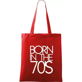 Nákupní taška Born In The 70's - Taška bavlněná - 42 x 38 cm ( Červená )