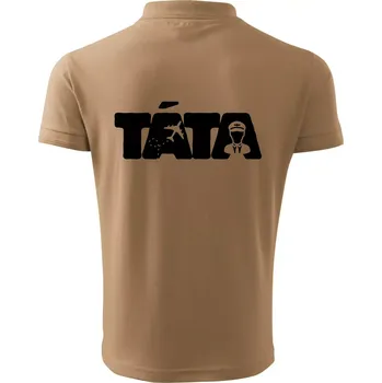 Pánská košile Táta nápis - pilot - Polokošile pánská Pique Polo 203 - 4XL ( Písková )