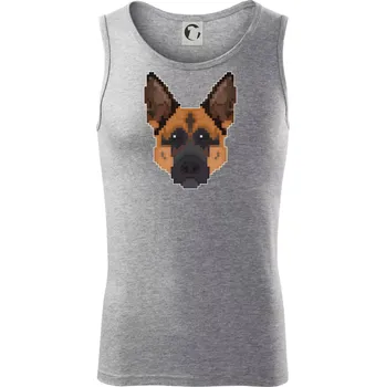 Pánská móda Německý ovčák - Rozkostičkovaný - Tílko pánské Core - XL ( Tmavě šedý melír )