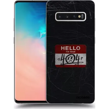 Pouzdro na mobilní telefon Picasee silikonový průhledný obal pro Samsung Galaxy S10 Plus G975 - HELLO 404