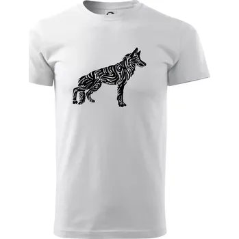 Pánské tričko Německý ovčák - tattoo - Triko extra velké (5-8XL) - 6XL ( Bílá )