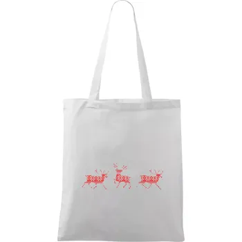 Tři jeleni - vzor - Taška bavlněná - 42 x 38 cm ( Bílá )