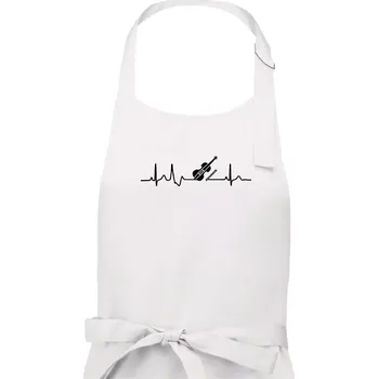 Kuchyňská zástěra EKG housle - Pánská zástěra na vaření - Univerzální velikost ( Bílá )