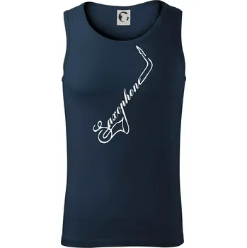 Saxophone nápis - Tílko pánské Core - XL ( Námořní modrá (velmi tmavá - téměř černá) )