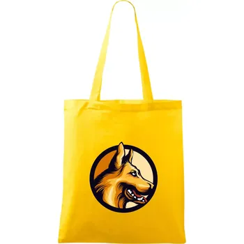 Německý ovčák - v kruhu - Taška bavlněná - 42 x 38 cm ( Žlutá )