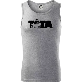 Táta nápis - motorka supersport - Tílko pánské Core - M ( Tmavě šedý melír )