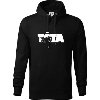 Pánská mikina Táta nápis - motorka supersport - Mikina pánská Cape s kapucí - 5XL ( Černá )