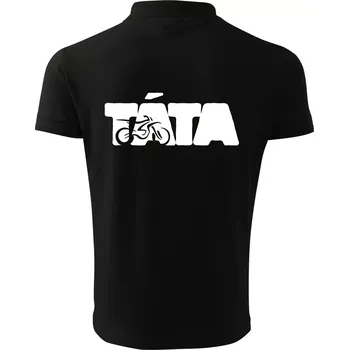 Pánská košile Táta nápis - motorka enduro - Polokošile pánská Pique Polo 203 - L ( Černá )