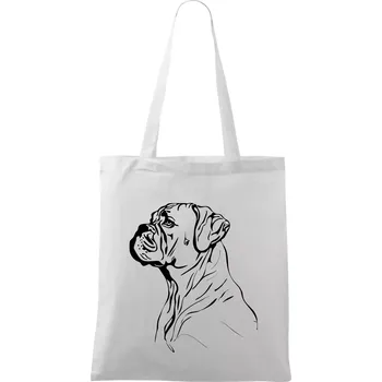 Boxer černá kresba - Taška bavlněná - 42 x 38 cm ( Bílá )